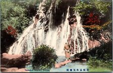 Tamadare Waterfall Hokone Japan Postcard Vintage Monk Waterfalls Wooded Scene picture