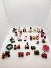 Vinatge Lot Of 27 Wooden Christmas Ornaments picture