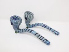 5” Blue Sherlock Style Dry Glass Pipe picture