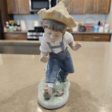 NAO BY LLADRO FINE PORCELAIN LITTLE VISITORS BOY & BIRD FIGURINE #1096 picture