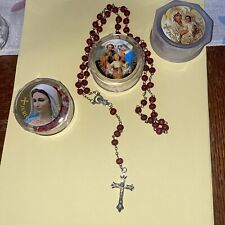 Red Rosary Made Of Rose Wood From Jerusalem picture
