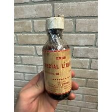 Vintage 1930s Embs Special Liniment (Oshkosh Wis) J.F. Embs Medicine Bottle w/ L picture