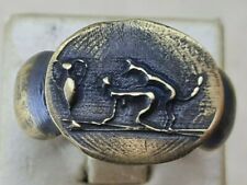 Erotic ring Roman Style Handmade Bronze Ancient Vintage Antique Look picture