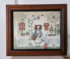 Vintage L. Spivey Bird Seeds Bird Houses Folk Art Framed Print  picture