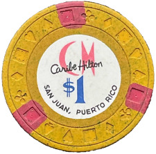 Vintage Casino Chip $1 Caribe Hilton Hotel San Juan Puerto Rico Poker Game Coin picture