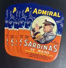 admiral sardines of maine labels Lot Of 10 picture