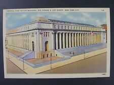 New York Post Office 8th Ave 31st St Vintage Curt Teich Linen Postcard 1930s-40s picture
