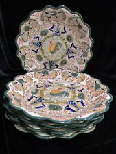 RARE THE GREAT WALL HAND PAINTED CERAMICS ROOSTER 5 PLATE 12 3/4 ALMOST 15 LB picture