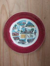 Wyoming Souvenir Plate Vintage Red And Gold picture
