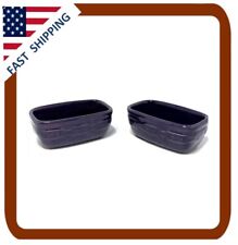 Longaberger Pottery Woven Traditions Mini Loaf Pan Eggplant Purple set of 2 picture