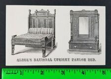 Vintage 1880's Parlor Beds Bedding Pillows Mattresses Boston Business Card picture