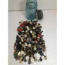 Vintage Buttons in 1930's Ball Mason Jar #4 Assorted Colors Sizes Sewing Crafts picture