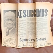 Santa Cruz Sentinel 3-28-1969 IKE Dwight Eisenhower Death FULL NEWSPAPER Paper picture