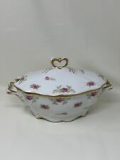 Charles Ahrenfeldt Limoges Porcelain Large Soup Tureen Pink Blue Floral picture