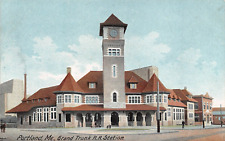Portland Maine ME Grand Trunk RR Railroad Station c1905 UDB Postcard picture