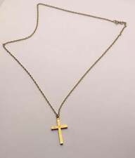 Vintage Gold Filled dainty simple cross pendant necklace picture
