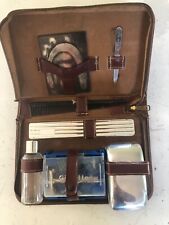 Vintage Gillette Razor Travel Kit with accessories Leather Zip Case- 2 picture