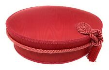 Princess Marcella Borghese Oval Red Silk Moire Vintage Trinket Jewelry Gift Box picture