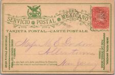 Vintage 1897 MEXICO Postal Card / Postcard w/ Mexican Stamp & Cancel picture