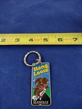 Vintage HANG LOOSE MONGOOSE Hawaii Keychain Key Ring Chain Fob Hangtag *127-A picture