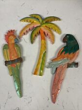 Vintage PALM TREE Wall Art Bright Multi-colored Hanging Decor 13