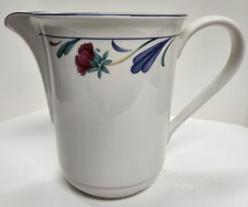 VTG Lenox Chinastone Poppies on Blue Pitcher - Made in the USA picture