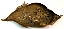 Antique Heavy Bronze Art Nouveau Tray ~ Woman Children Bathing ~ 13.5 in. Long picture