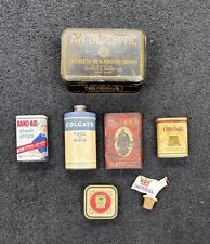 Lot of 6 Vintage Tins - Colgate, Prince Albert, Band-Aid, Old Gold and More picture