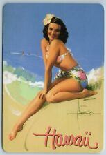 Postcard Sunny Skies Miss Hawaii 1950 Rolf Armstrong 2010s 4X6 Chrome IAC picture