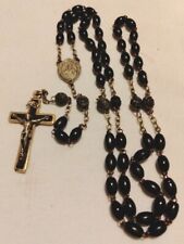 Blessed Antique Wood Bead Rosary Carved Our Father Beads FRANCE picture