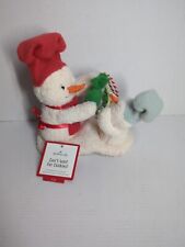 2022 Hallmark Can't Wait For Cookies Snowman PLUSH ORNAMENT 4 inches tall NWT picture