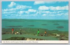 Postcard ME Mt Desert Island View Bar Harbor Porcupine Islands Frenchman Bay D6 picture