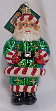 OWC Old World Christmas Peppermint Santa #40168 sweet striped red candy suit picture