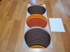Awesome RARE Vintage Mid Century retro 70s org brn striped spheres sml fabric picture