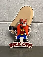 Yosemite Sam Back Off Metal Sign Looney Tunes Cartoon Character Gas Oil picture