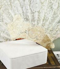 RARE COLLECTIBLE ANTIQUE VINTAGE FRENCH EMBROIDERED LACE BRIDAL TIARA  picture