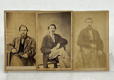 ANTIQUE LOT OF 3 CDV PHOTOS Dapper Handsome MEN WELL DRESSED Cincinnati 1870's picture
