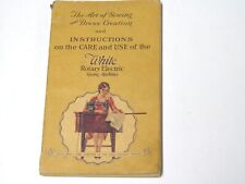 Vtg WHITE ROTARY SEWING MACHINE INSTRUCTIONS ON THE CARE AND USE BOOK 1920's picture