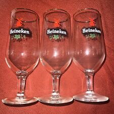Vintage 1960 Heineken stemmed Beer Glasses Set Of 3 picture