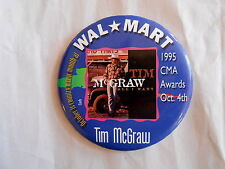 Vintage 1995 CMA Country Music Awards Tim McGraw Wal-Mart Promo Pinback Button picture