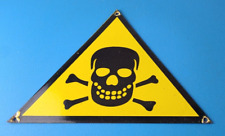 Vintage Danger Sign - Skull Crossbones Warning Caution Gas Pump Service Sign picture