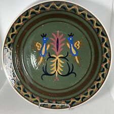 Keramikos Hand Painted Plate 84 Signed Athens Greece Folk Art Style Pottery picture