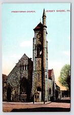c1908~Presbyterian Church~Street View~Jersey Shore Pennsylvania PA~VTG Postcard picture