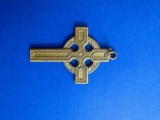 Religious antique gold plated/vermeil catholic medal pendant Medallion Cross picture