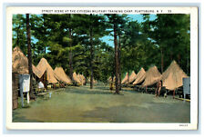1931 Street at Citizens Military Training Camp Plattsburg NY Cancel Postcard picture