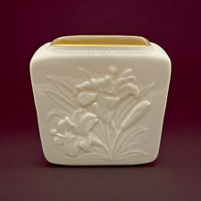 Vintage Lenox Floral Tiger Lily Flower Vase Hand Decorated W/24K Gold USA 4.25