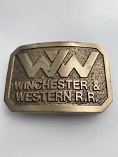 Winchester & Western RR Solid Brass Belt Buckle picture