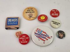 Vintage Lot of Pinback Buttons Random Pins 80s 1980s No. 5 is Alive Funny Pepsi picture