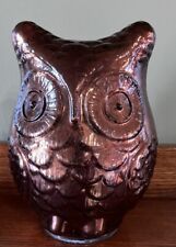 Glass Owl Bronze Painted Finish 7x5” Decorative Home Decor Statue picture