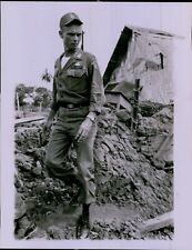 LG787 1964 Original Photo CAPTAIN RALPH THOMAS Patroling Vietnam War Village picture